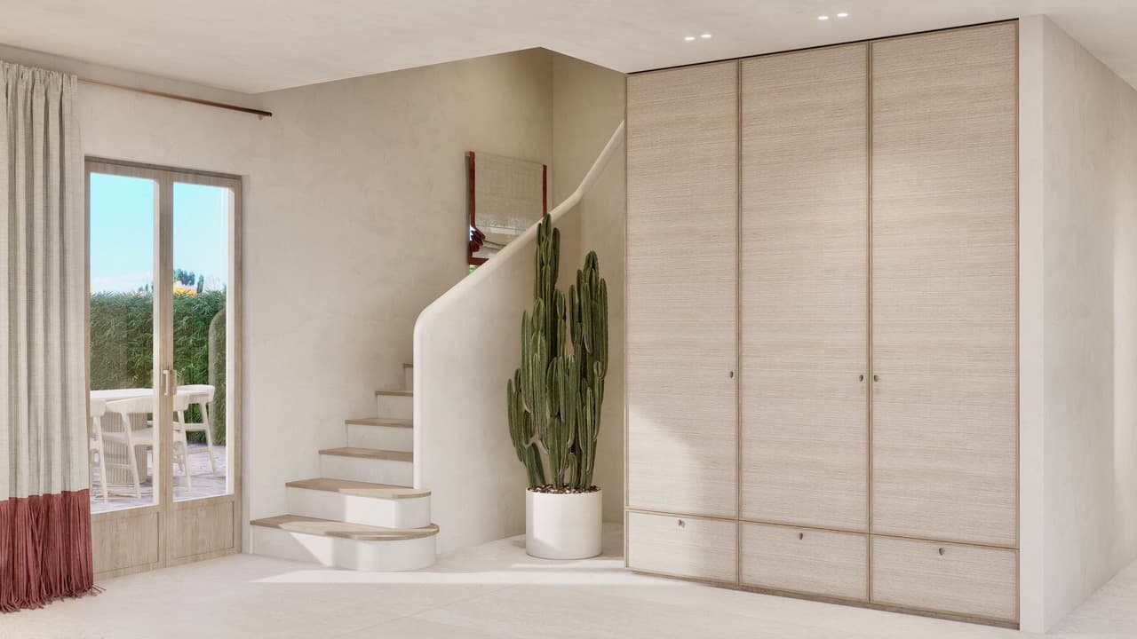 Escalier dans propriété à vendre Port-Grimaud avec grands amarrages | Image 3D par Siento Interior