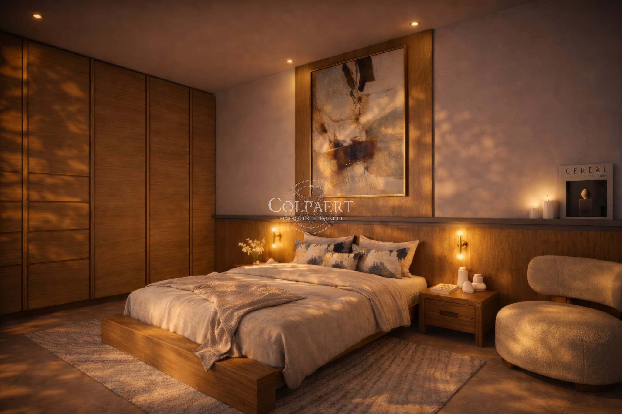 Chambres confortables avec accès extérieur dans un appartement de luxe à Saint-Tropez, offrant calme, lumière et finitions haut de gamme.
