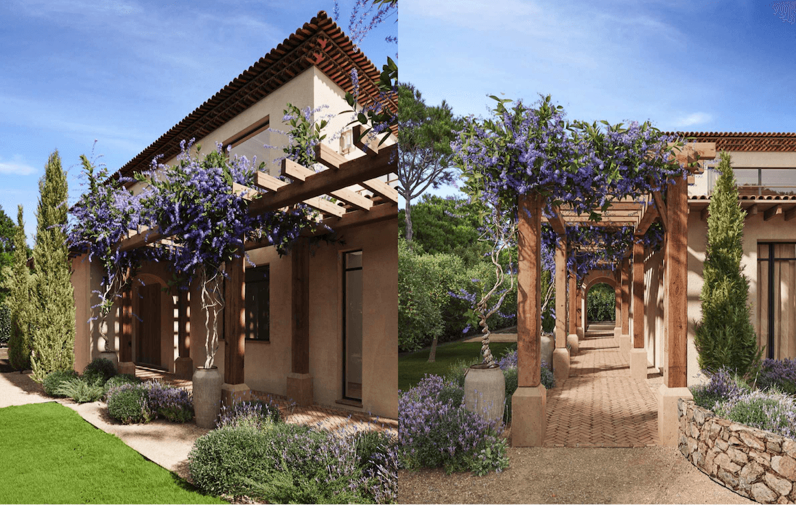 Image 3D d’une villa à vendre à Saint-Tropez, projet d’agrandissement, à quelques pas de la Place des Lices